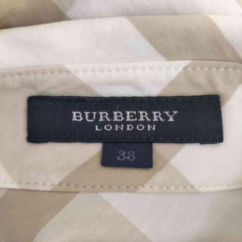バーバリーロンドン BURBERRY LONDON エクエストリアン・ナイト ロゴ刺繍 メガノバチェック 七分袖 シャツ レディース EUR:38