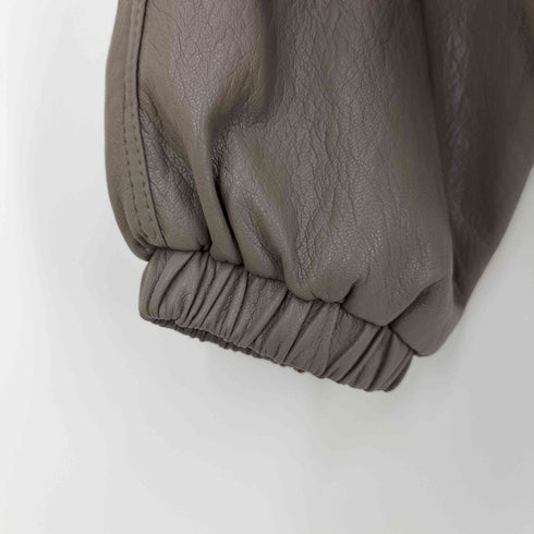 MAKITO フェイクレザー クロップド ノーカラー ブルゾン レディース M~L