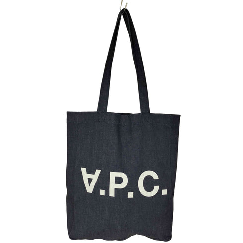 アーペーセー A.P.C. ロゴプリント デニム トートバッグ レディース