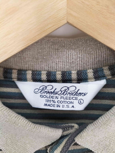 ブルックスブラザーズ BROOKS BROTHERS USA製 ボーダー柄 鹿の子ポロシャツ メンズ JPN:L