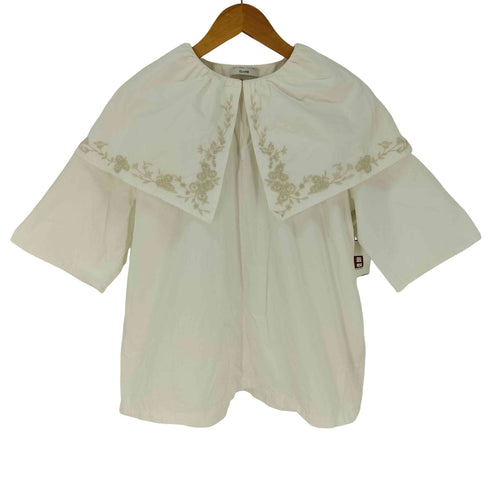 クラネ CLANE BIG COLLAR EMBROIDERY TOPS レディース JPN:1