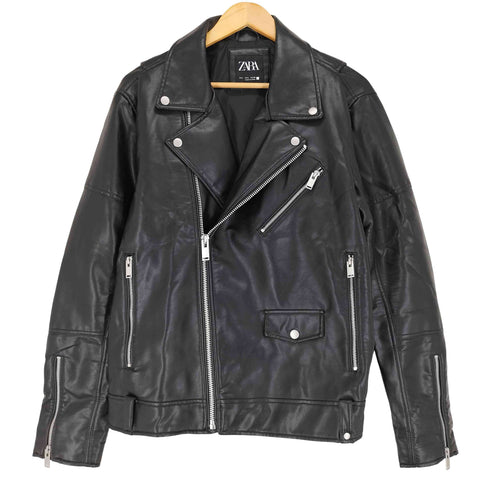 ザラ ZARA フェイクレザー ダブル ライダースジャケット メンズ JPN:L