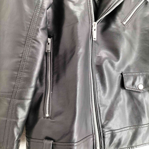 ザラ ZARA フェイクレザー ダブル ライダースジャケット メンズ JPN:L