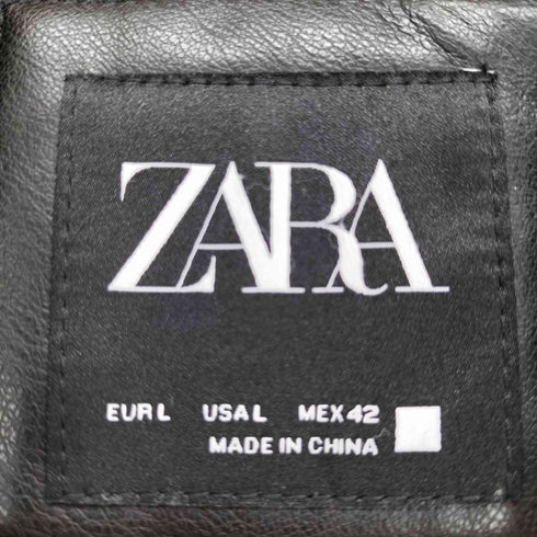 ザラ ZARA フェイクレザー ダブル ライダースジャケット メンズ JPN:L