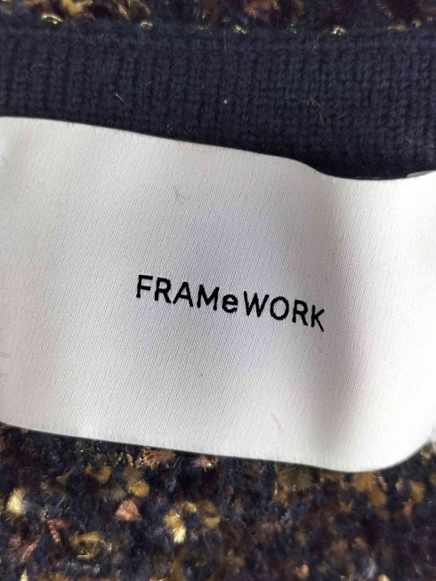 フレームワーク FRAMeWORK ミックスツイードウールノーカラージャケット レディース