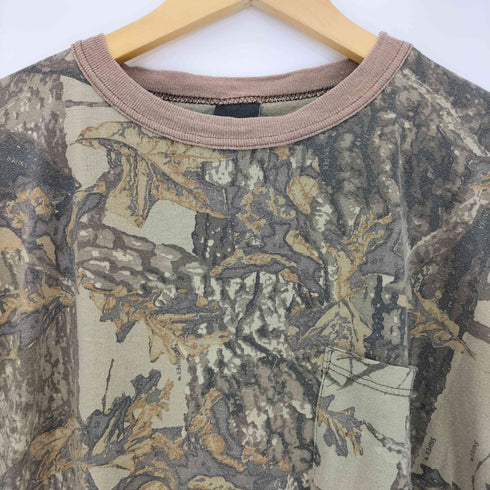 80-90s シングルステッチ リアルツリーカモ ポケットTシャツ メンズ