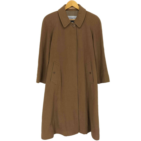 バーバリーズ BURBERRYS cashmere カシミヤ混比翼ステンカラーコート レディース 7AR