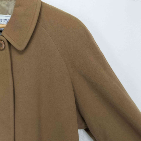 バーバリーズ BURBERRYS cashmere カシミヤ混比翼ステンカラーコート レディース 7AR