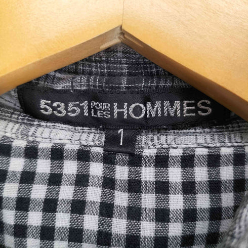 ゴーサンゴーイチプールオム 5351 POUR LES HOMMES 断ち切り チェック柄 ウエスタンシャツ Y2K v-kei メンズ JPN:1