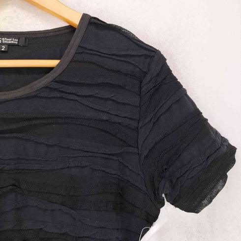 ゴーサンゴーイチプールオム 5351 POUR LES HOMMES シアー切替 クルーネックTシャツ Y2K メンズ JPN:2