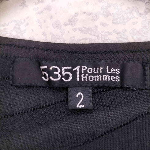 ゴーサンゴーイチプールオム 5351 POUR LES HOMMES シアー切替 クルーネックTシャツ Y2K メンズ JPN:2