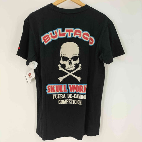 スカルワークス SKULL WORKS BULTACO 両面プリントロゴ クルーネック Tシャツ メンズ JPN:XL
