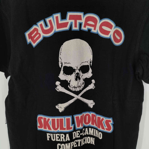 スカルワークス SKULL WORKS BULTACO 両面プリントロゴ クルーネック Tシャツ メンズ JPN:XL