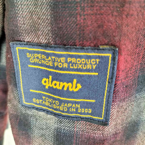 グラム glamb スタープリント チェック柄 シャツ メンズ JPN:1