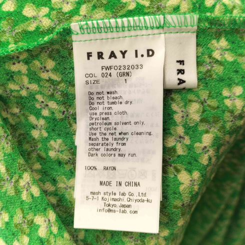 フレイアイディー FRAY I.D レーヨン フラワープリント ワンピース レディース FREE