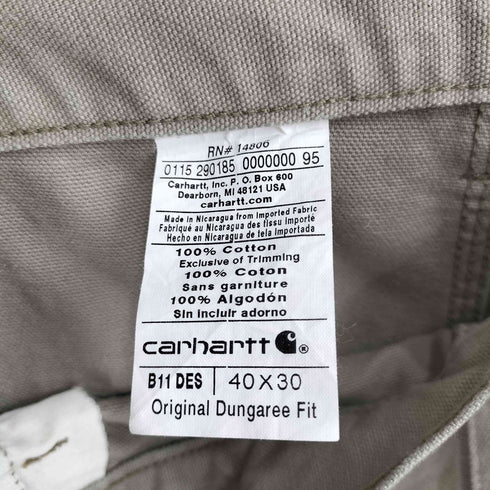 カーハート Carhartt ニカラグア製 ORIGINAL DUNGAREE FIT ダックペインターパンツ メンズ 40X30