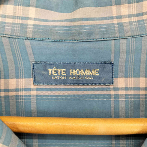 テットオム TETE HOMME MADE IN JAPAN 日本製 チェック柄レーヨンシャツ メンズ
