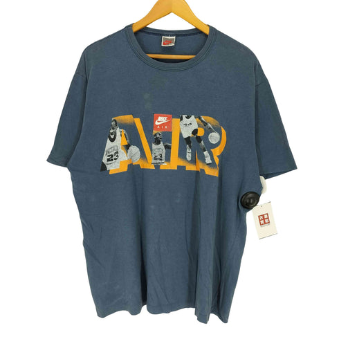 ナイキ NIKE 90s 銀タグ 袖裾シングル フロントプリントクルーネックTシャツ メンズ XL