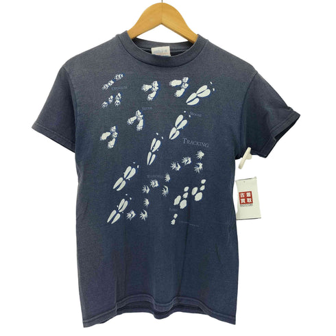 ヘインズ Hanes 90s メキシコ製 足跡 両面プリントクルーネックTシャツ レディース M