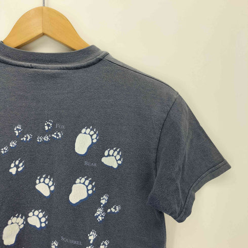 ヘインズ Hanes 90s メキシコ製 足跡 両面プリントクルーネックTシャツ レディース M