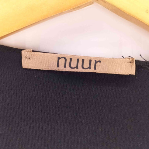 ヌール nuur イタリア製 レザーフリンジ フレンチスリーブブラウス レディース S