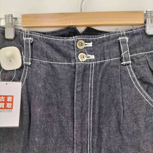 BA-TSU ブラックデニムハーフパンツ レディース M