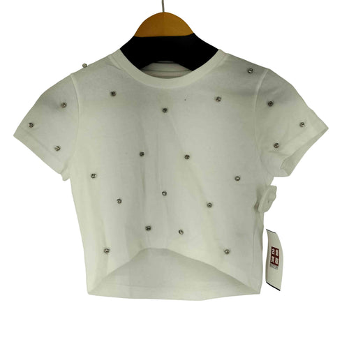 エピヌ epine ビジュー 半袖クロップドTシャツ レディース