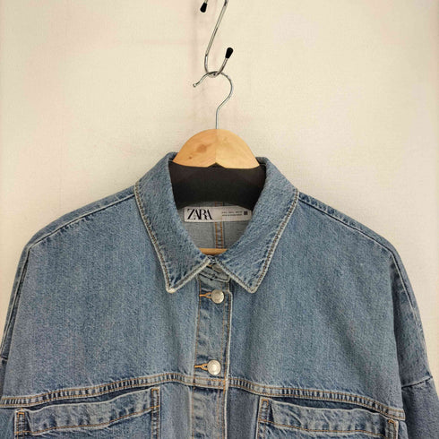 ザラ ZARA パッチポケットデニムジャケット レディース import:L