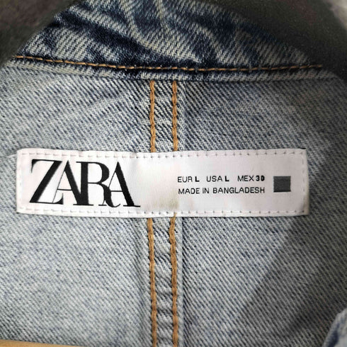 ザラ ZARA パッチポケットデニムジャケット レディース import:L
