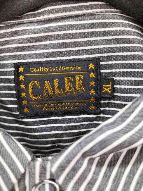 キャリー CALEE チェーンステッチ ストライプ ワークシャツ メンズ JPN:XL