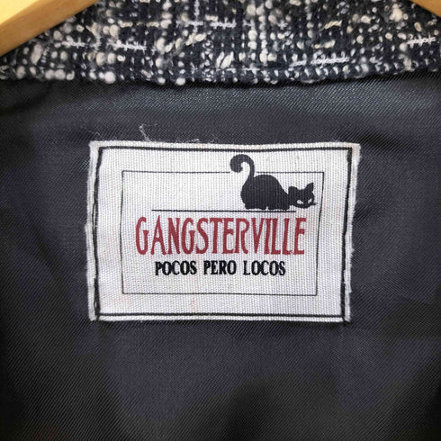 ギャングスタビル GANGSTERVILLE GANGSTERVILLE SNOOPY S/S SHIRTS コットン ツイード ジャガード オープンカラー 半袖 シャツ メンズ JPN:L