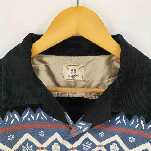 ウィアード WEIRDO YETI - L/S SHIRTS 開襟 オープンカラー イエティプリント コーデュロイ シャツ メンズ JPN:XXL