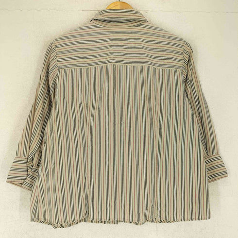 バーバリーロンドン BURBERRY LONDON ノヴァ ストライプ 七分袖 シャツ レディース JPN:46