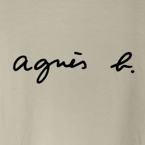 アニエスベー agnes b. PARIS ロゴプリント コットン クルーネックシャツ レディース JPN:1