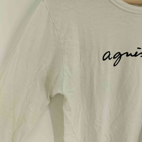 アニエスベー agnes b. PARIS ロゴプリント コットン クルーネックシャツ レディース JPN:1