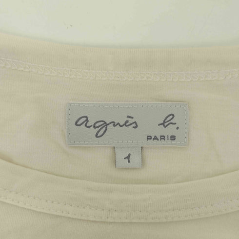 アニエスベー agnes b. PARIS ロゴプリント コットン クルーネックシャツ レディース JPN:1