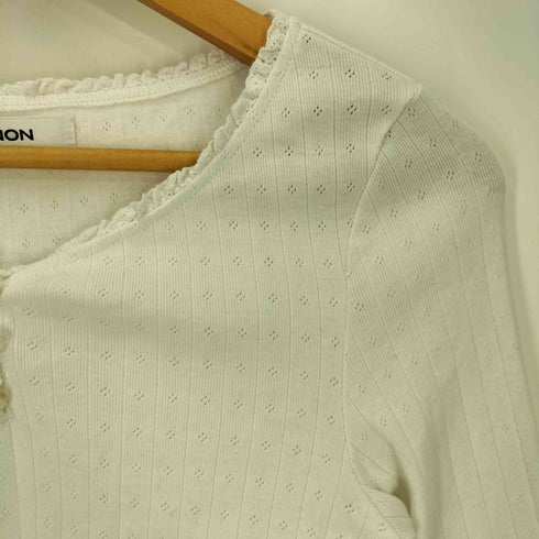 GIUNON フリル カットデザイン ヘンリーネック トップス レディース
