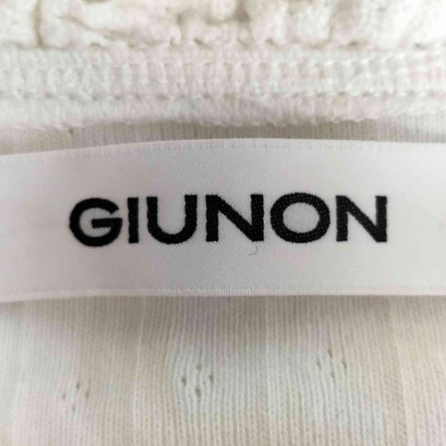 GIUNON フリル カットデザイン ヘンリーネック トップス レディース