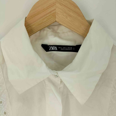 ザラ ZARA コントラスト刺繍入りシャツ レディース import:L