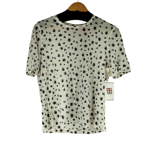 シルク100 花柄 S/S Tシャツ レディース JPN:L