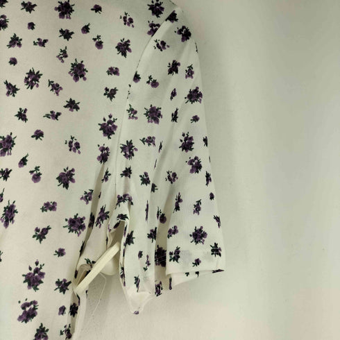 シルク100 花柄 S/S Tシャツ レディース JPN:L