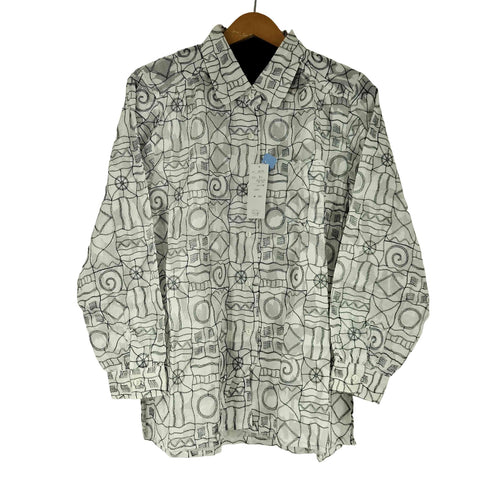 総柄 刺繍デザイン L/S シャツ レディース