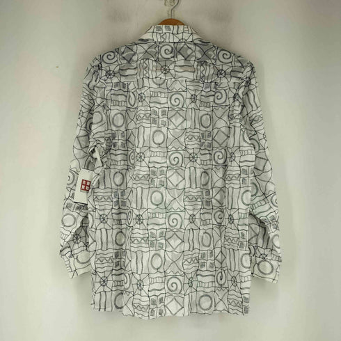 総柄 刺繍デザイン L/S シャツ レディース