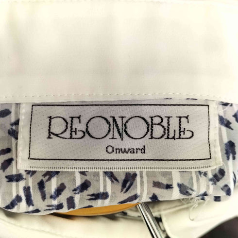 REONOBLE 総柄 装飾ボタン シアー フリルブラウス レディース