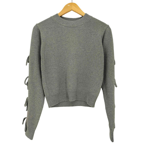 スピックアンドスパン Spick and Span 24aw リボンスリーブ プルオーバー ニット レディース