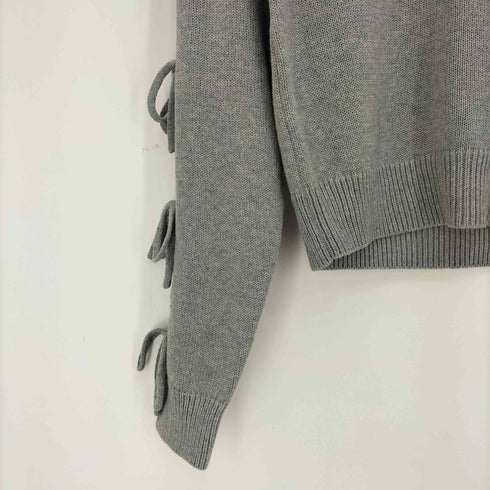 スピックアンドスパン Spick and Span 24aw リボンスリーブ プルオーバー ニット レディース