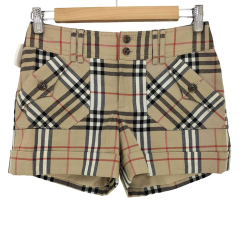 バーバリーブルーレーベル BURBERRY BLUE LABEL ノバチェック バックロゴ刺繍 ショートパンツ レディース EUR:38
