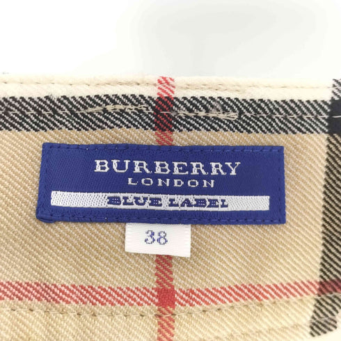 バーバリーブルーレーベル BURBERRY BLUE LABEL ノバチェック バックロゴ刺繍 ショートパンツ レディース EUR:38