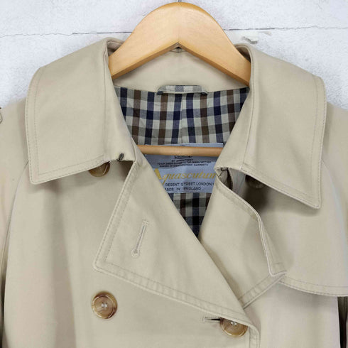 アクアスキュータム AQUASCUTUM MADE IN ENGLAND 裏地チェック柄トレンチコート レディース