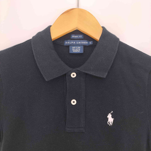 ラルフローレン RALPH LAUREN SKINNY FIT ポニー刺繍 鹿の子 半袖ポロシャツ レディース import:S